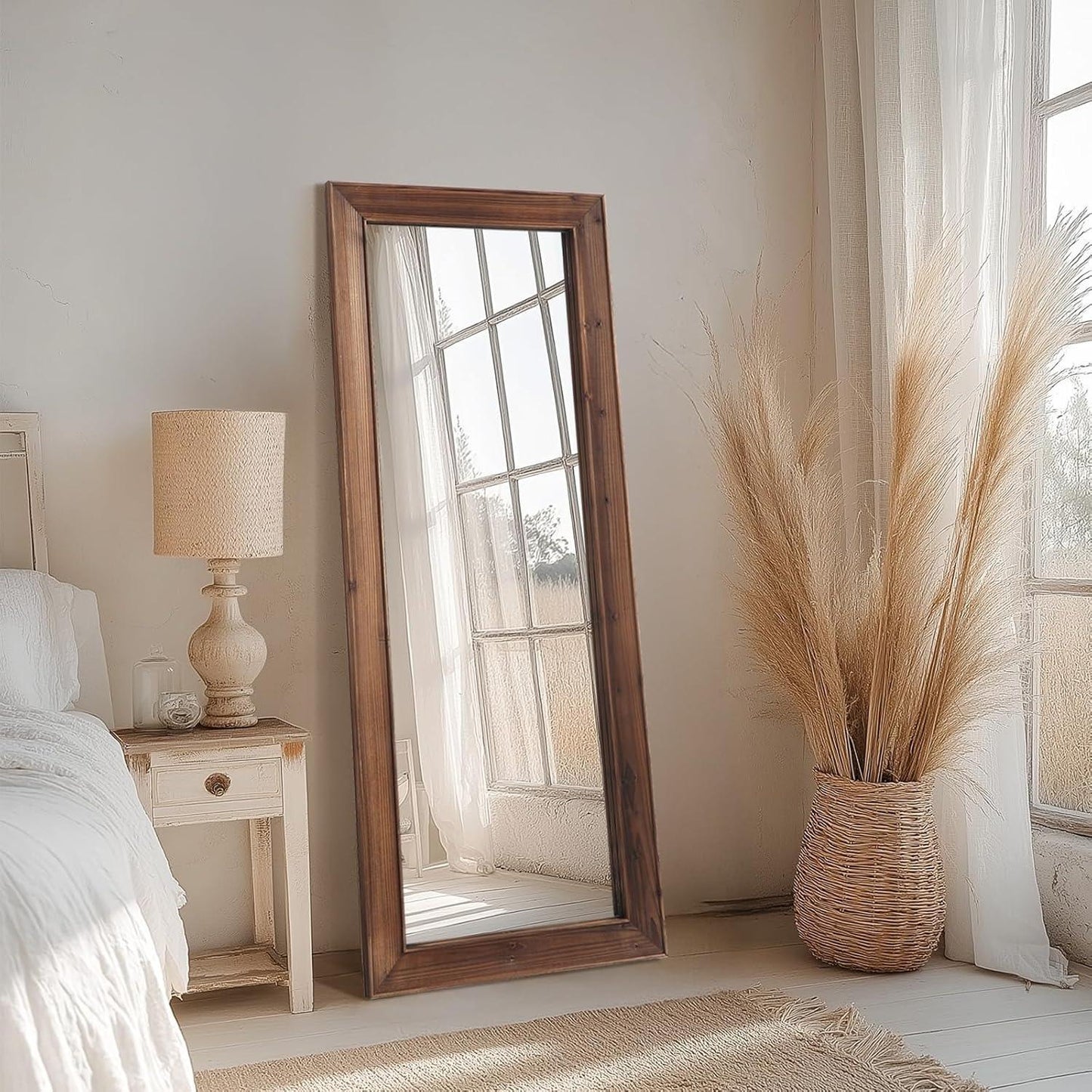 Rustic Farmhouse Full Length Mirror- Wooden