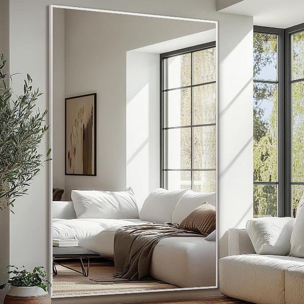 Oversized Floor Mirror- Silver with Tempered Glass