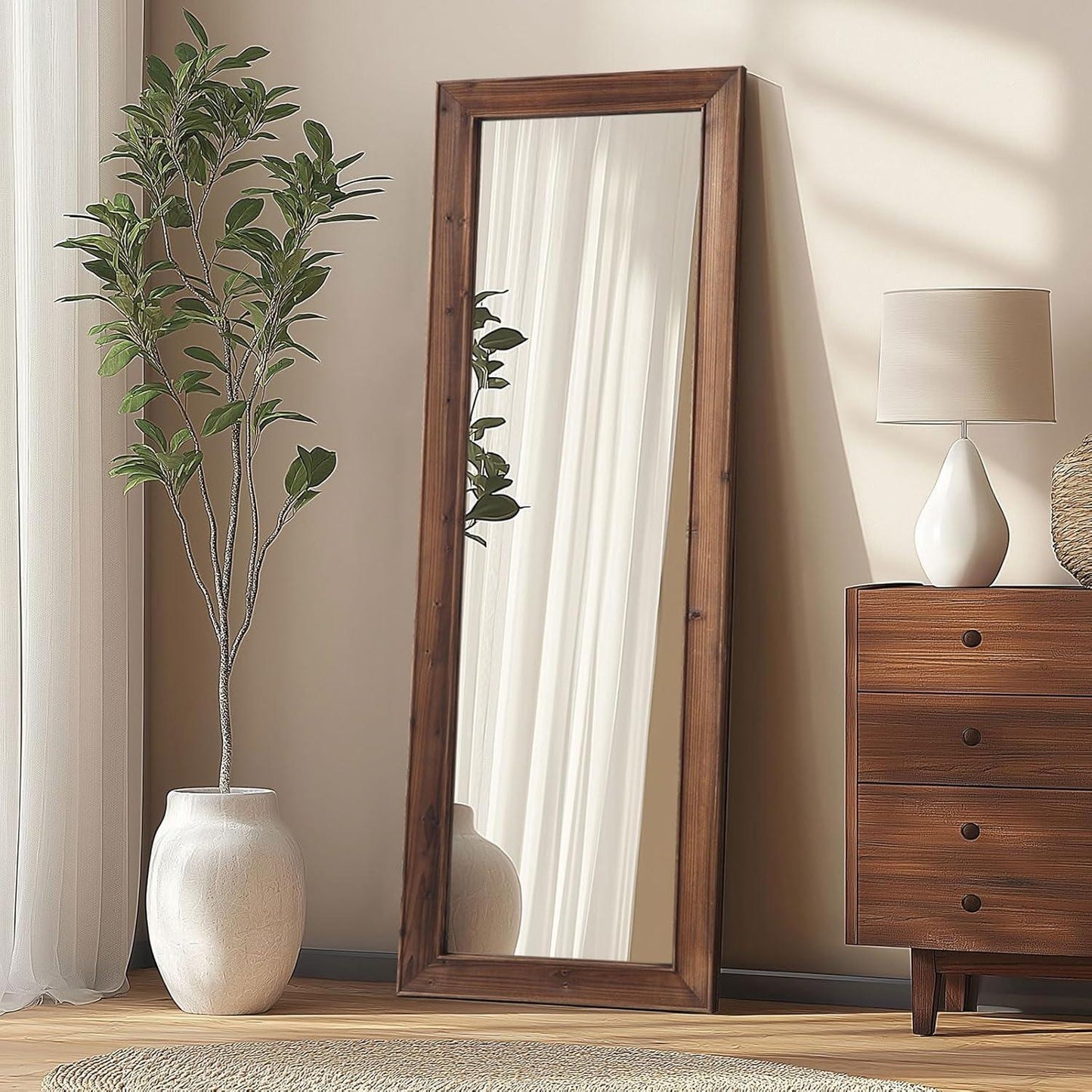 Rustic Farmhouse Full Length Mirror- Wooden