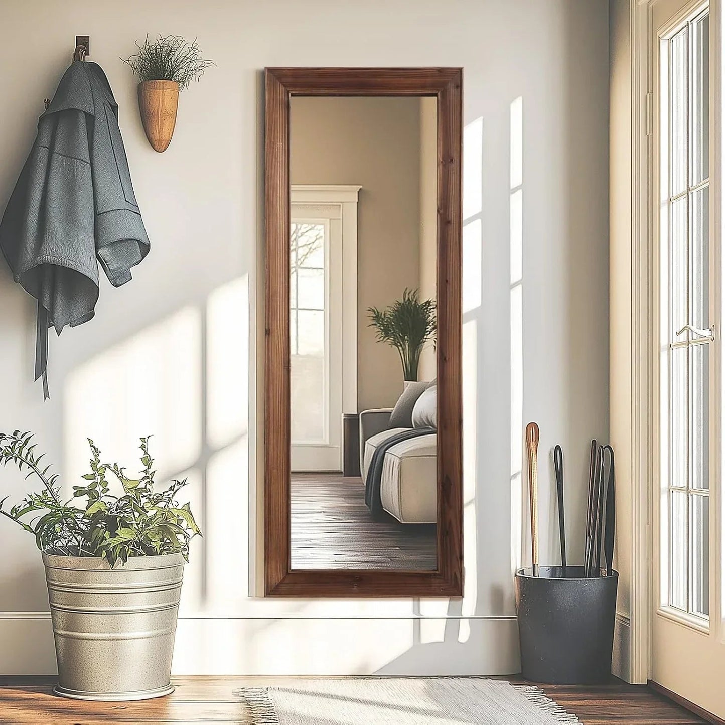 Rustic Farmhouse Full Length Mirror- Wooden