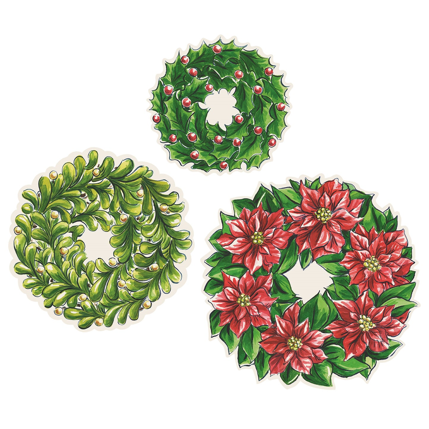 Holiday Wreath Serving Papers - Pack of 12