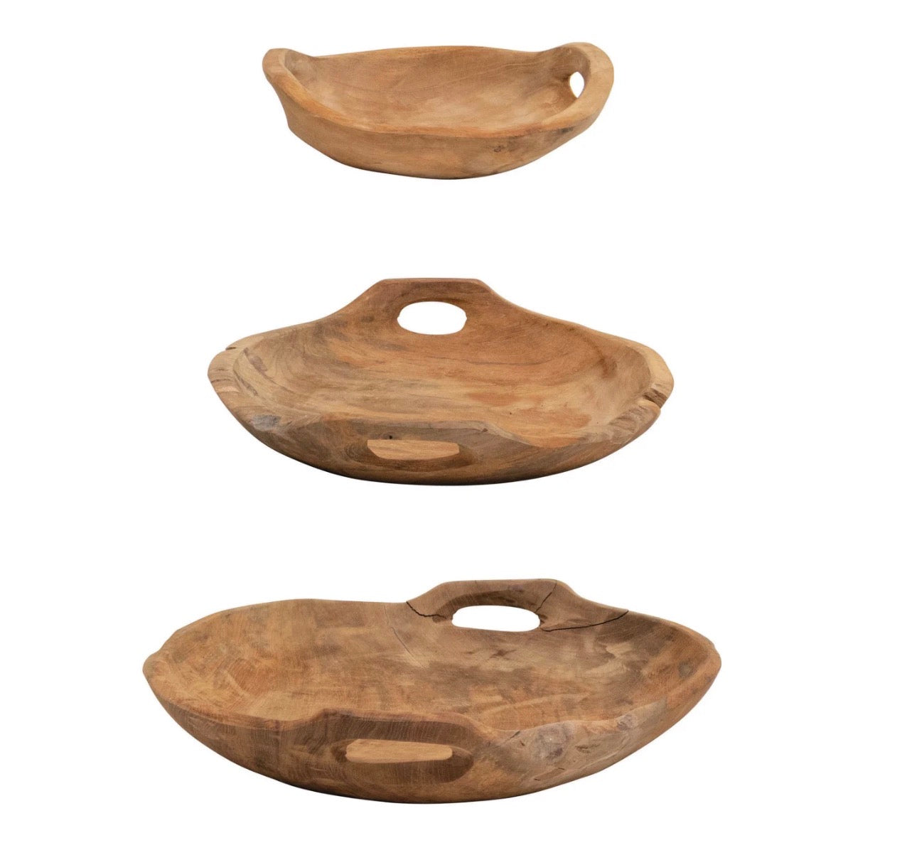 Teakwood Bowls with Handles