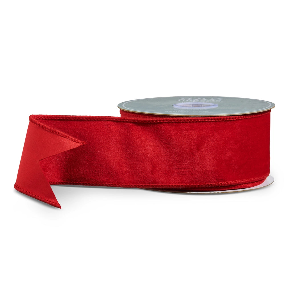 2.5" X 10 Yds Red Velvet Wired Ribbon