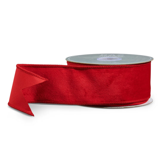 2.5" X 10 Yds Red Velvet Wired Ribbon