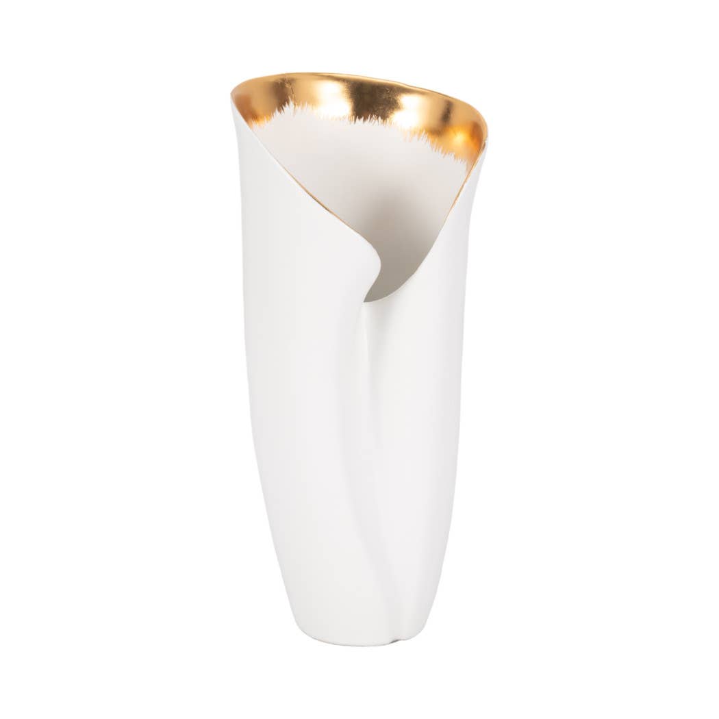 Porcelain Curved Hollis Vase