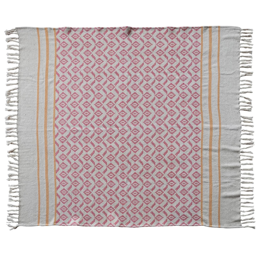 Cotton Blend Jacquard Throw