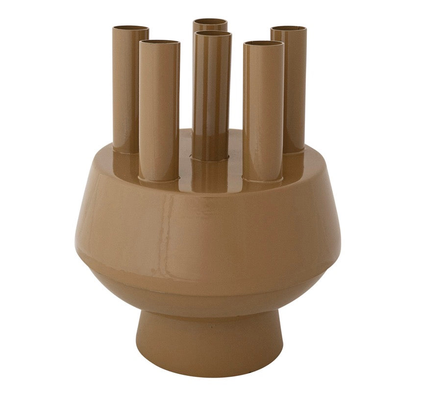 Brown Flower Frog Vase