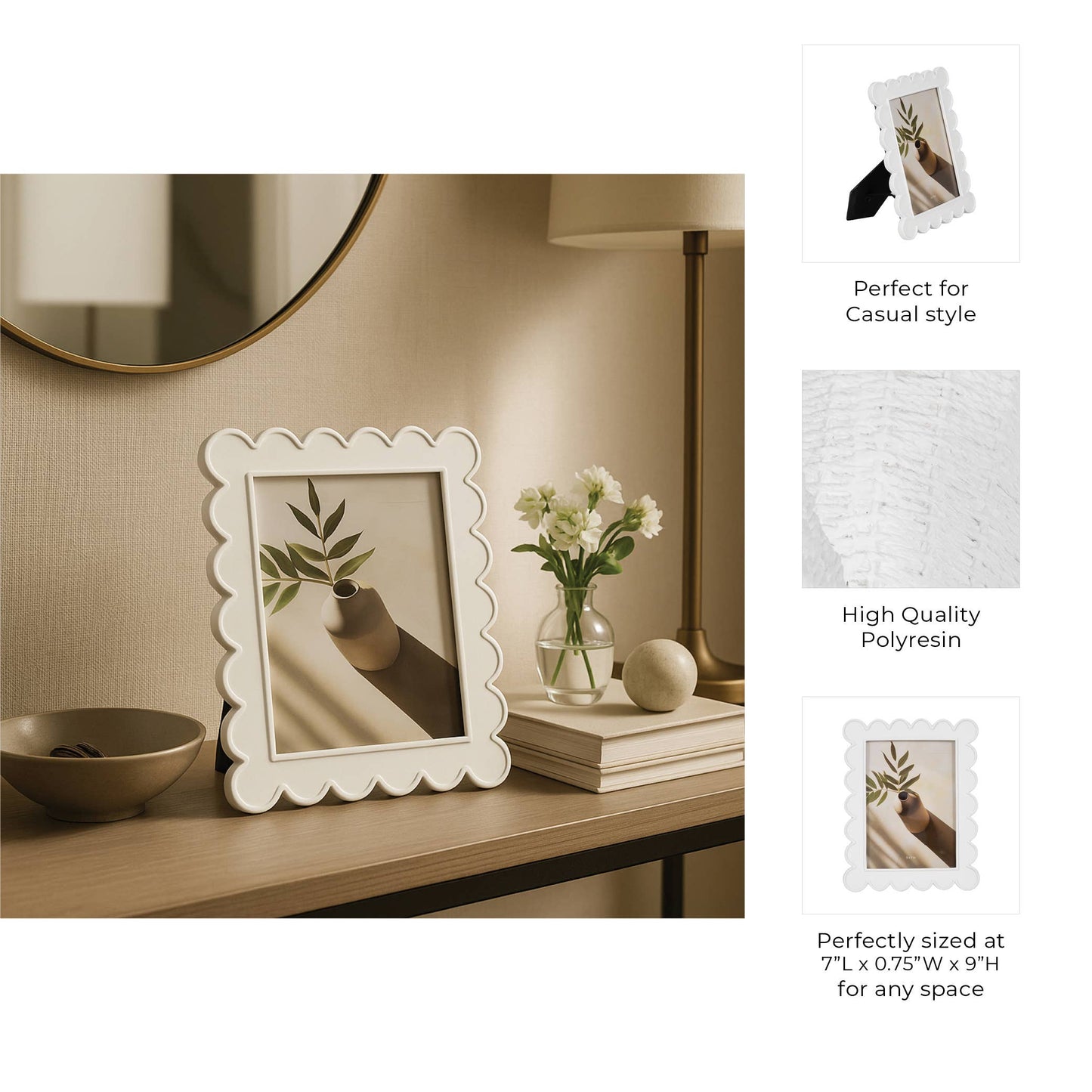 Scalloped Photo Frame 5”x7”