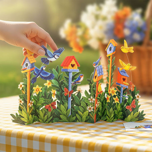 Birdhouse Garden (8 Pop-up Greeting Cards)