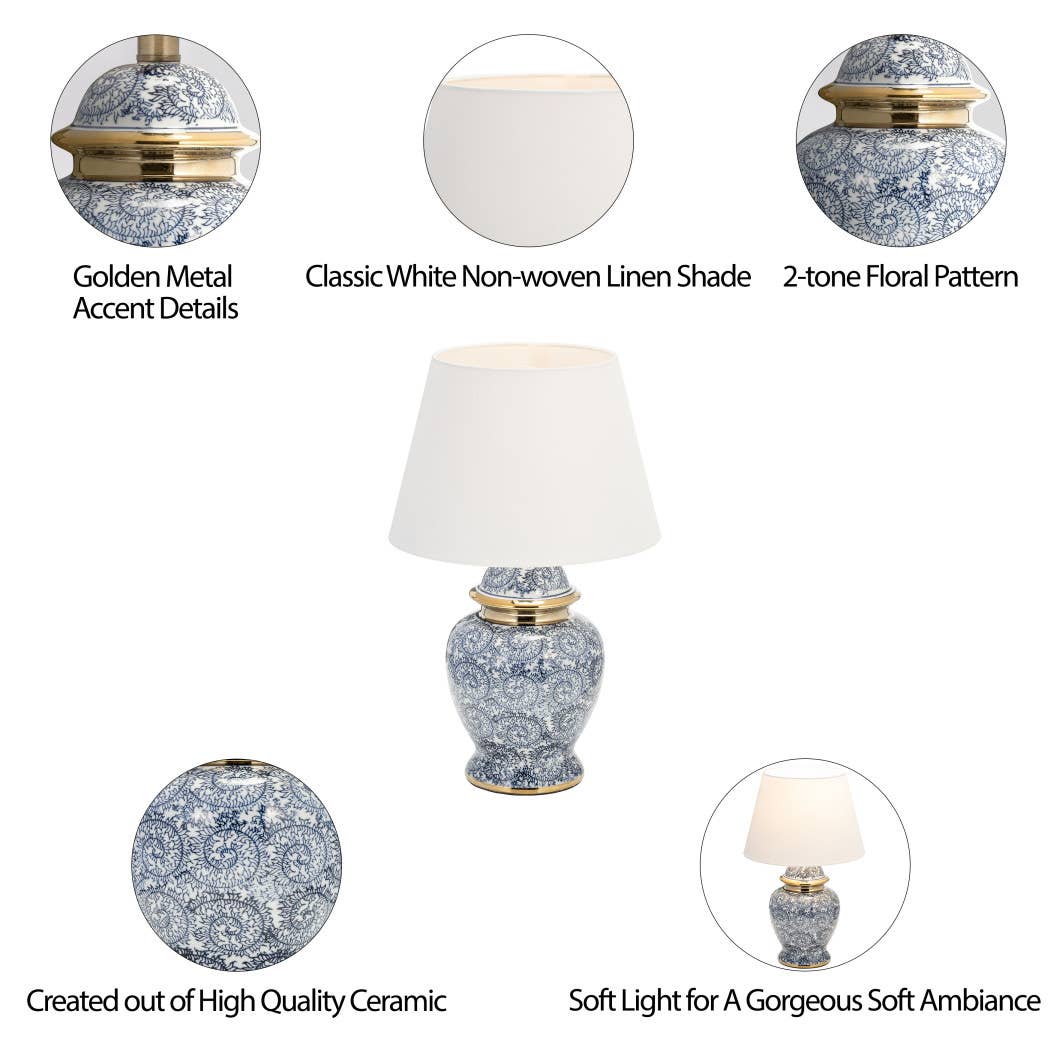 Ceramic Chinoiserie Table Lamp