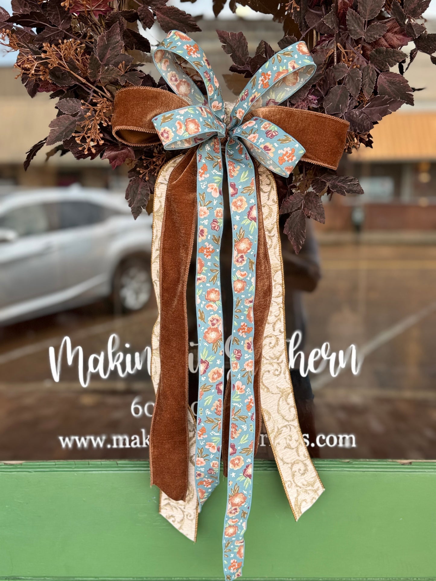 Brown Velvet Bow Sash