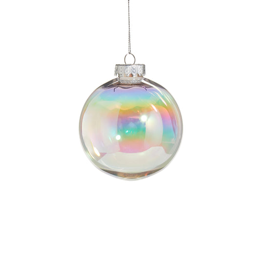 4" Clear Seamless Iridescent Ball