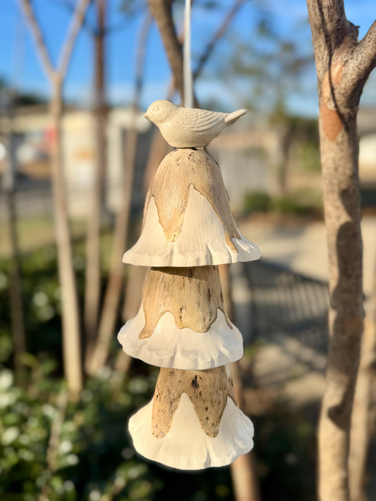 Pottery Wind Chime- 3 Mushroom/Bird