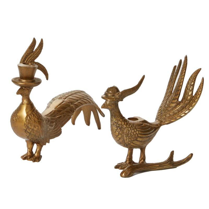 E&E Pheasant Candlesticks