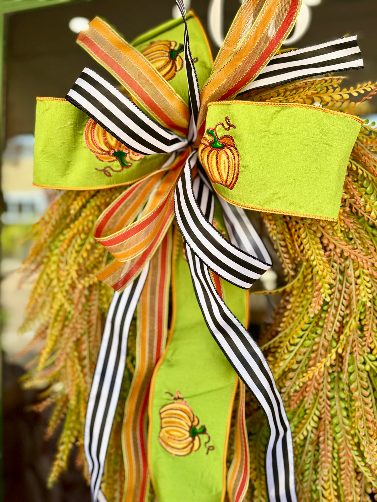 Sequin Pumpkin Bow