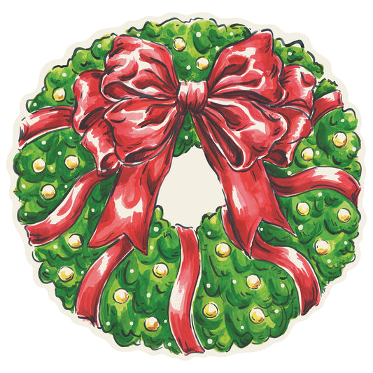 DIE-CUT HOLIDAY WREATH PLACEMAT - 12 SHEETS