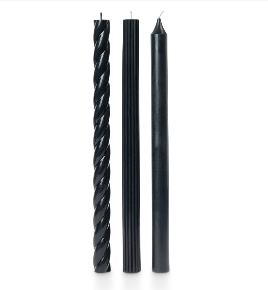 Assorted Taper Candles 3-Pack, Blackberry Absinthe