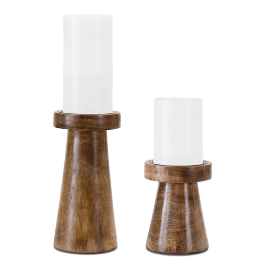 Wood Candleholders (Set of 2)