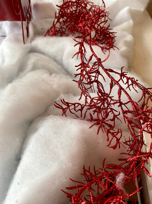 Red Glitter Garland 6’