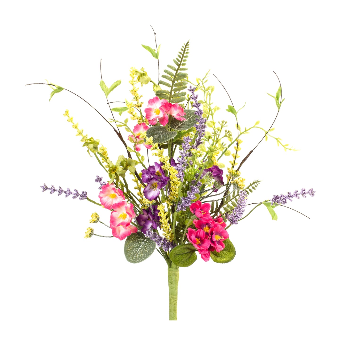 MIXED FLORAL BUSH 21”H POLYESTER/PLASTIC