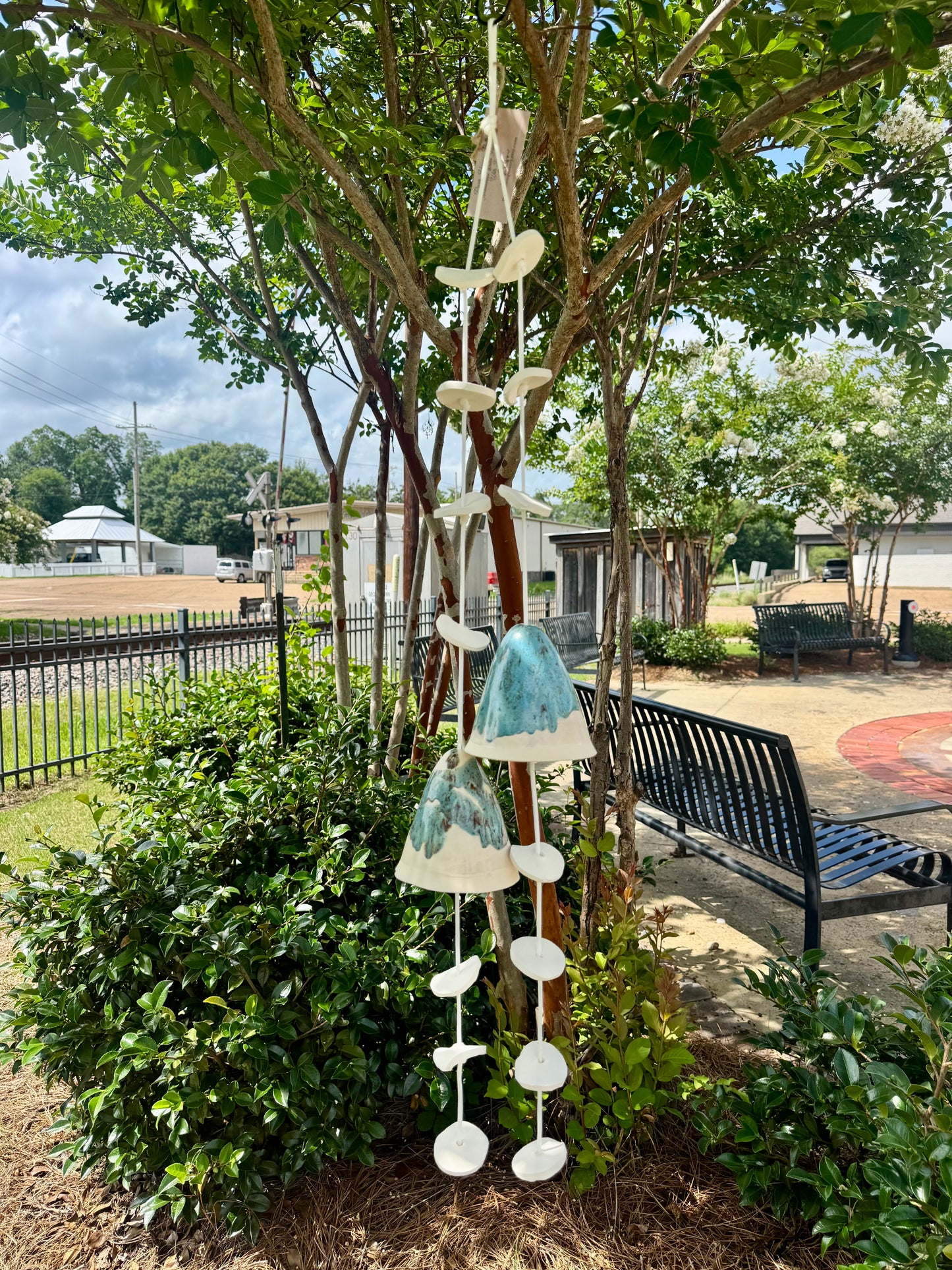 Pottery Wind Chime- Double Strand Mushroom (LOCAL PICKUP ONLY)