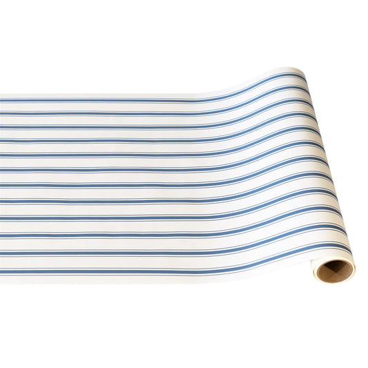 CORNFLOWER BLUE LINEN STRIPE RUNNER - 20" X 25'