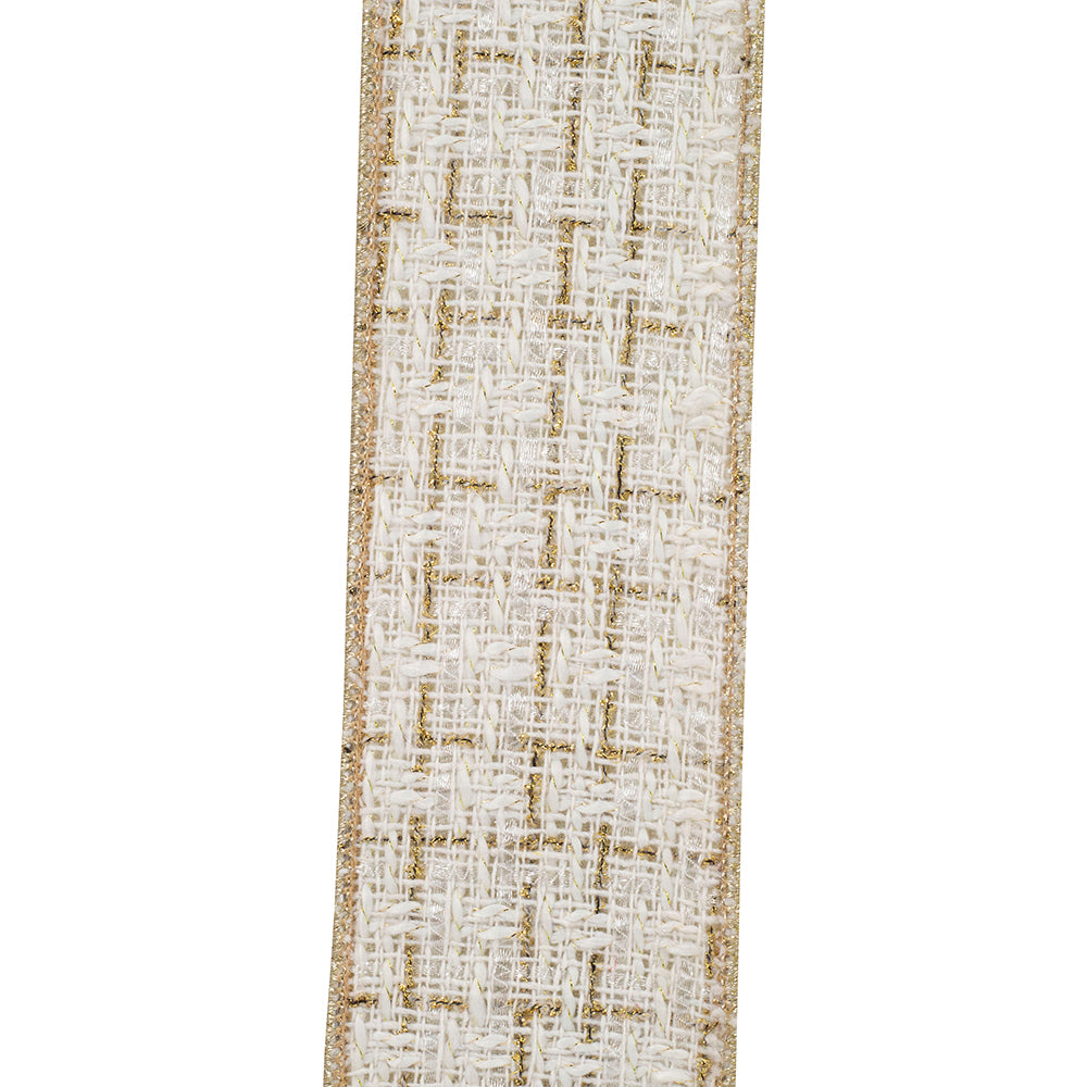 Weave Sparkle Fused Wired Edge Ribbon