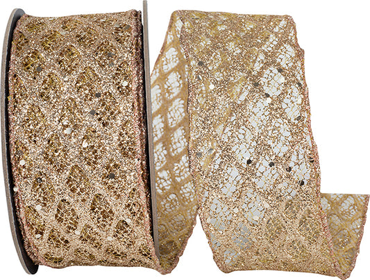 Glitter Sequin Net Wired Edge Ribbon (Copy)