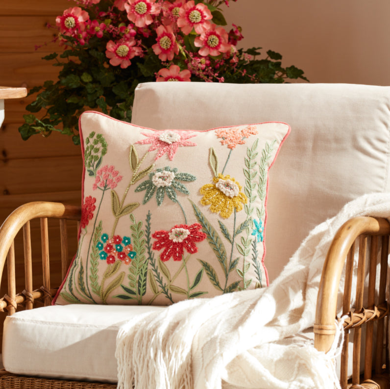 Floral Pillow 16”SQ Cotton