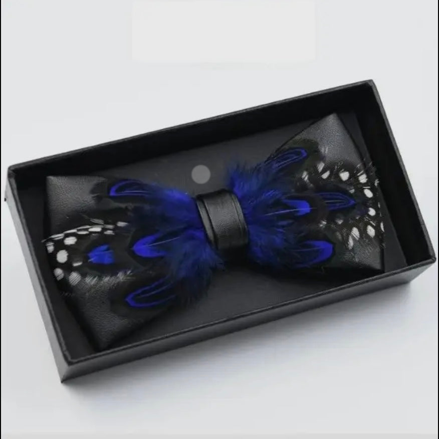 Feather Exquisite Bow Tie & Pin Set