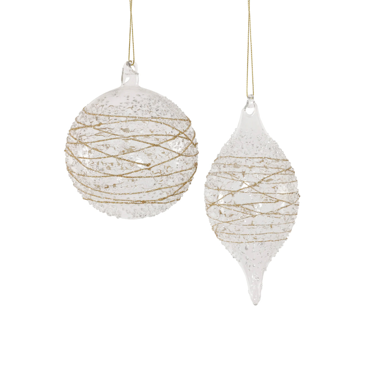 Glass Glitter Wrapped Ornaments