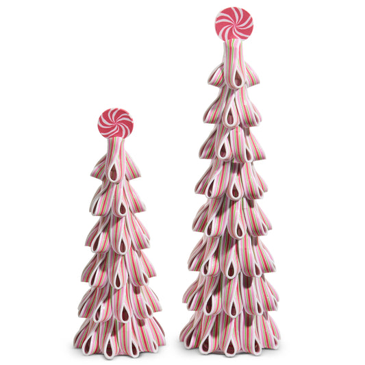 18" Pink Ribbon Candy Trees