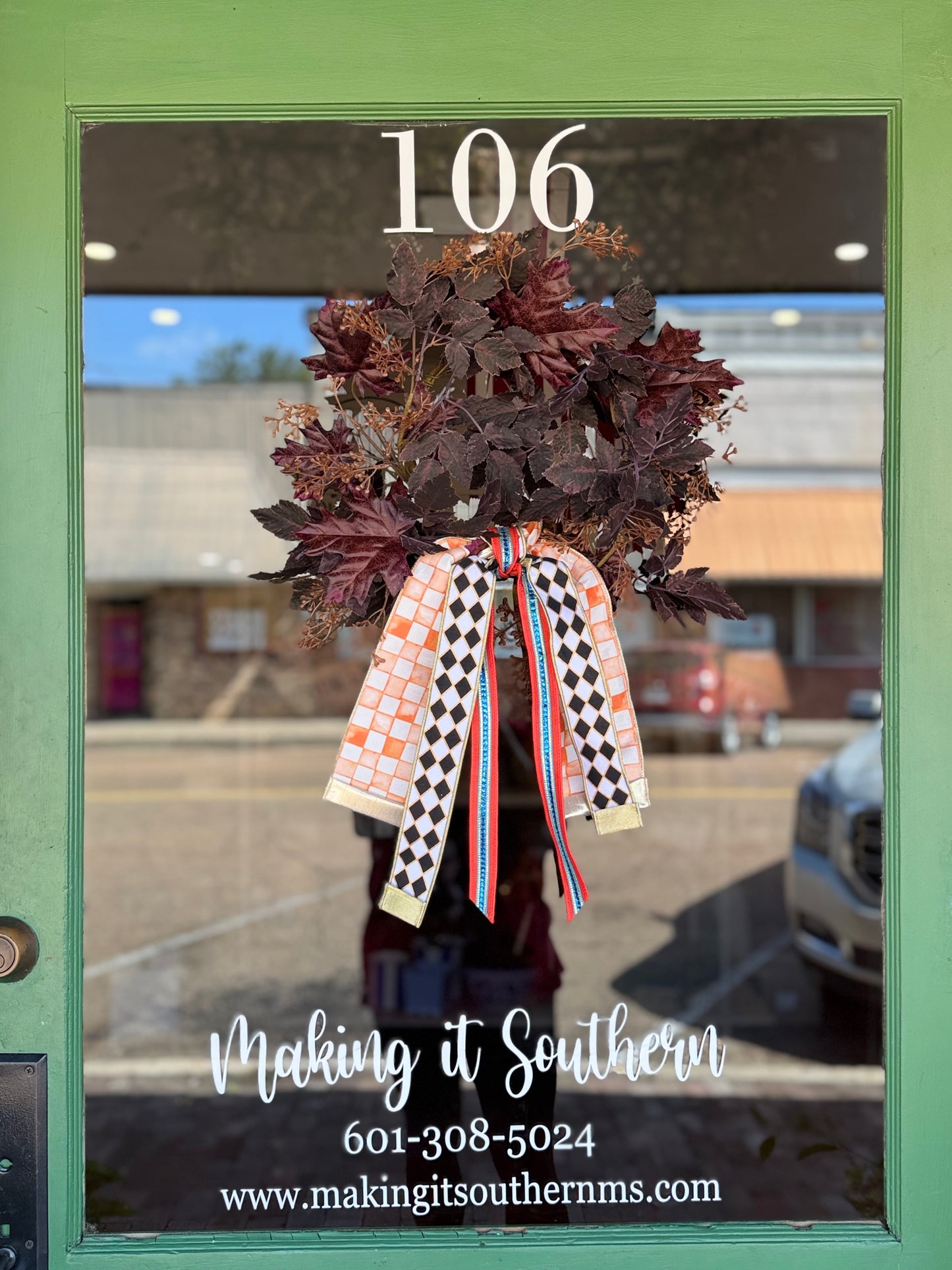 Mini Orange Check Sash