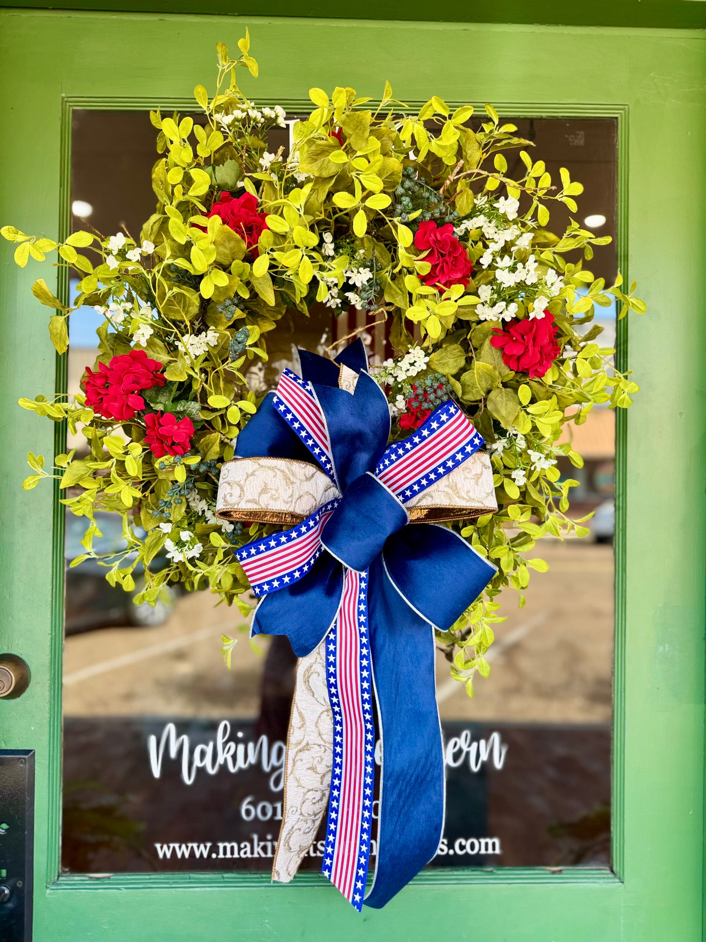 USA Wreath + Bow