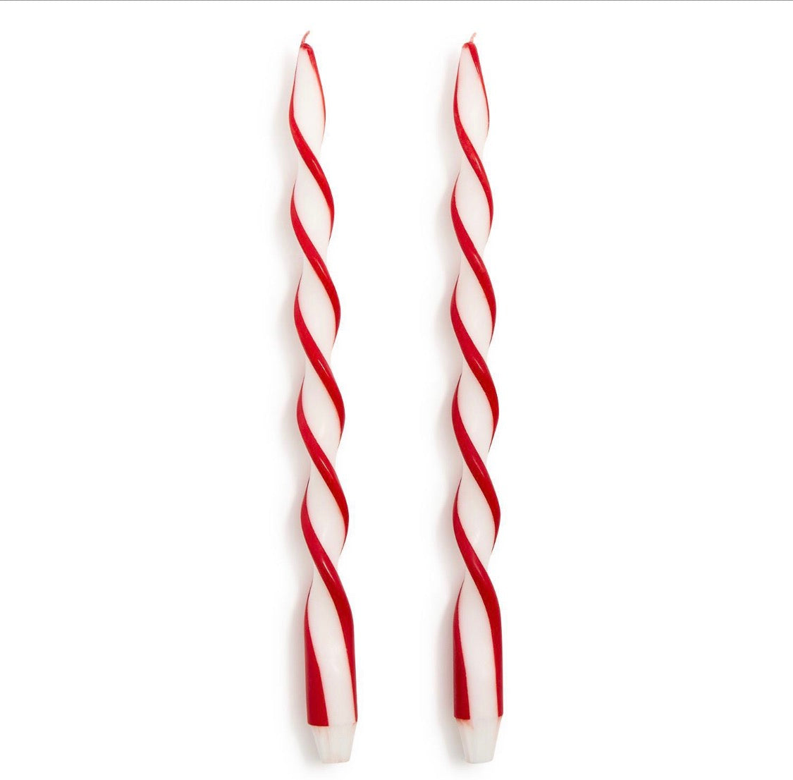 Red Ribbon Twist Taper Candles