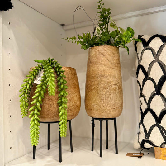 Wood Vessels with Stand