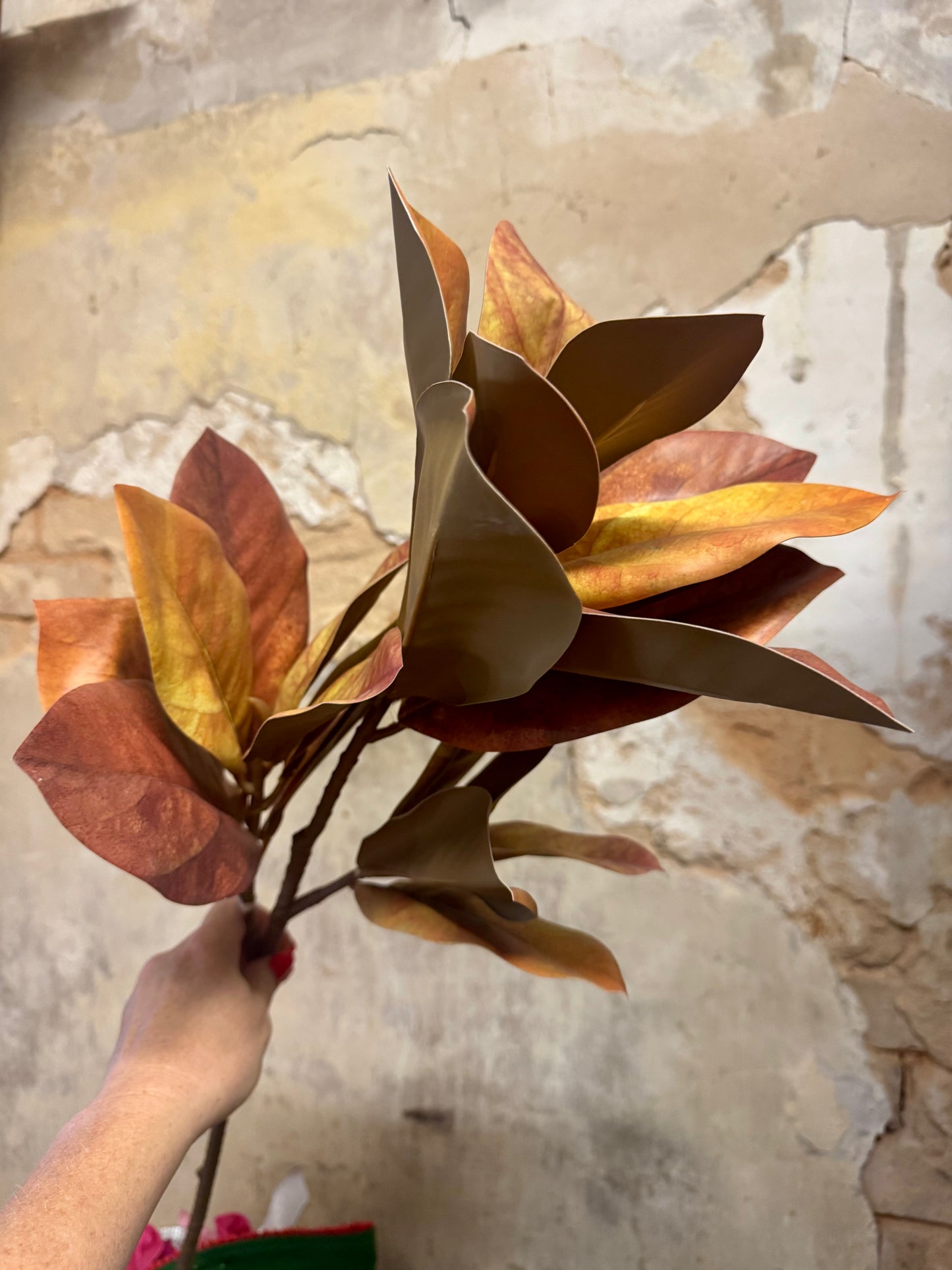 Magnolia Leaf Spray- Olive/Brown