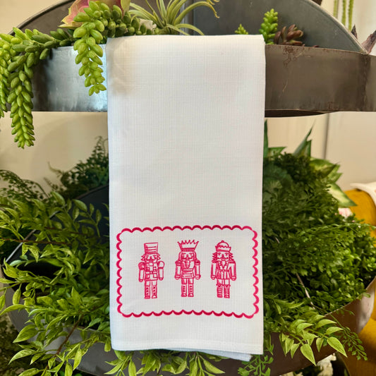 Pink Chinoiserie Nutcracker Tea Towel