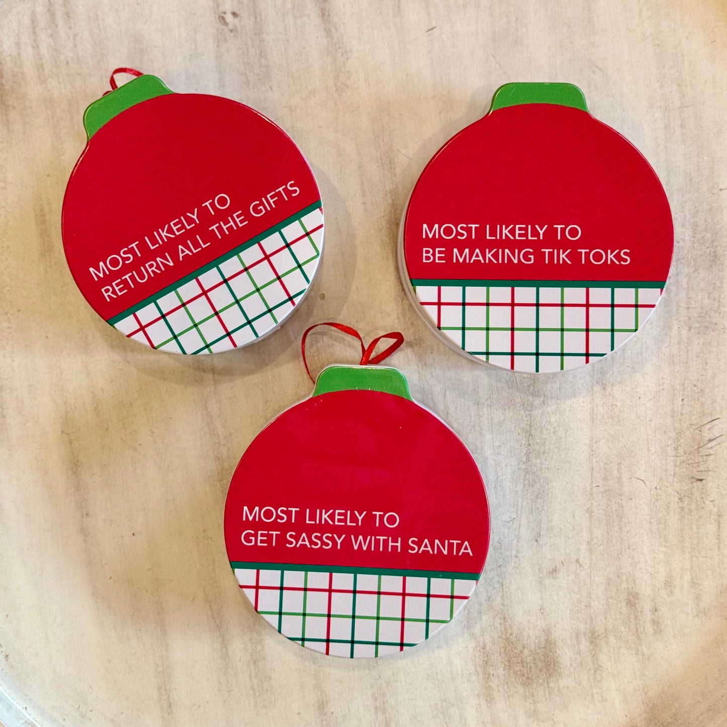 Tin Ornament Trio
