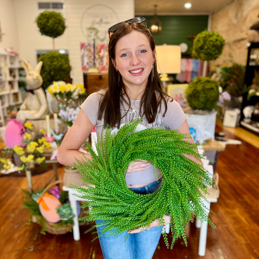 16” Button Fern Wreath