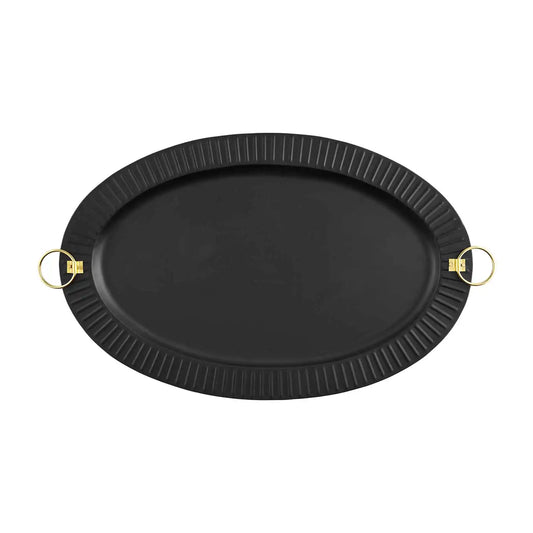 Black Oval Tin Tray