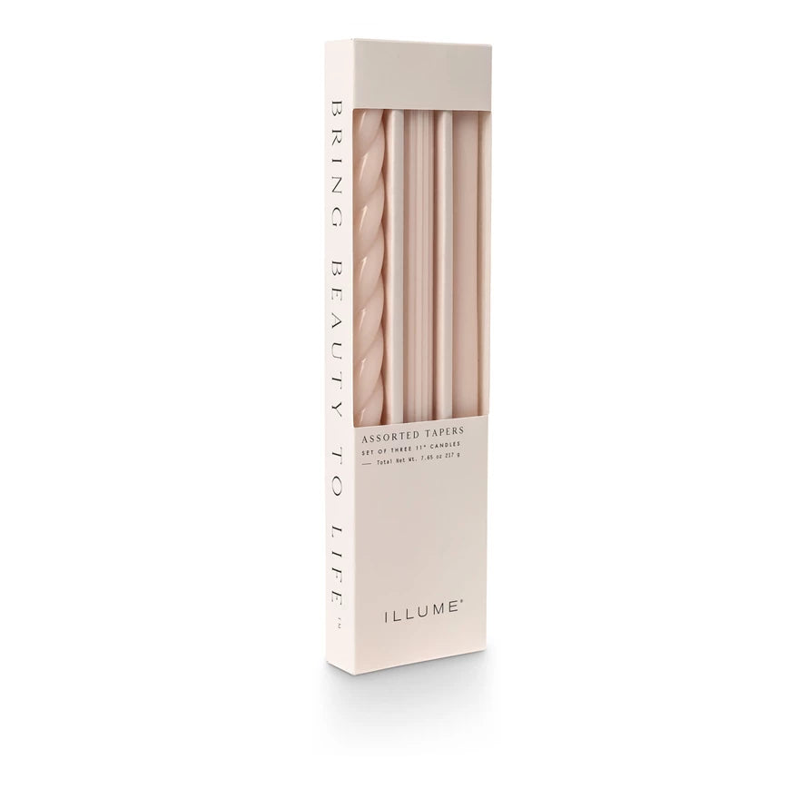 Assorted Taper Candles 3-Pack, Coconut Milk Mango