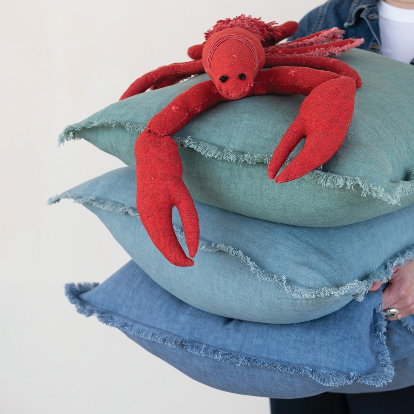 20" Square Stonewashed Linen Pillow, 3 Colors