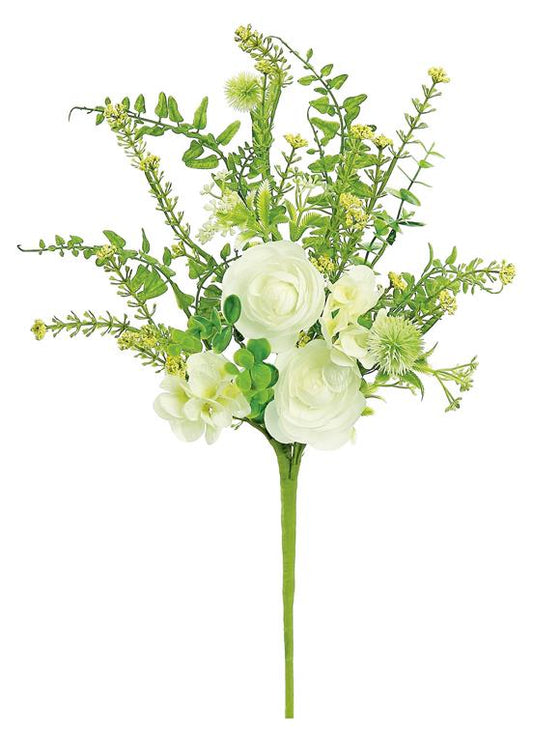 Ranunculus, Blossom & Seed Spray, 21" Cream