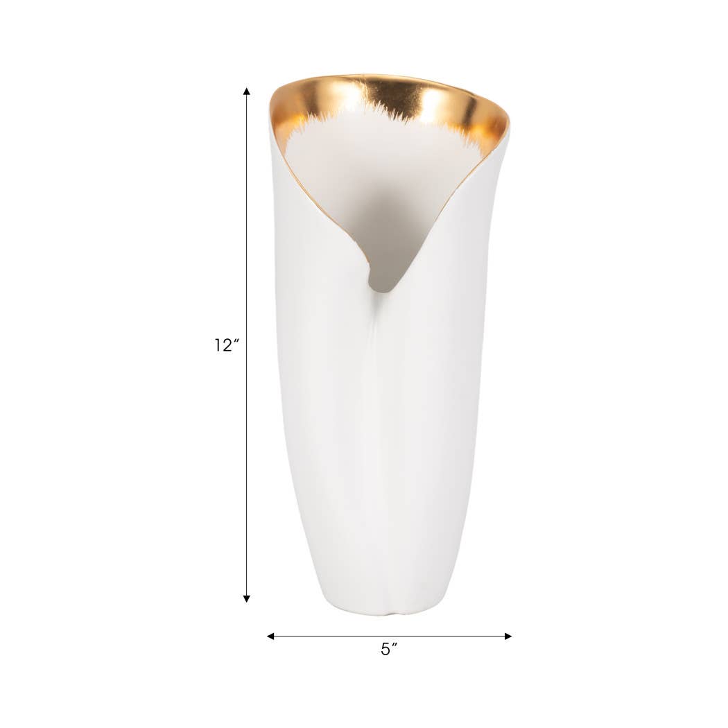 Porcelain Curved Hollis Vase