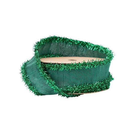 Wired Dupioni Ribbon with Tinsel Edging 10 Yard Roll