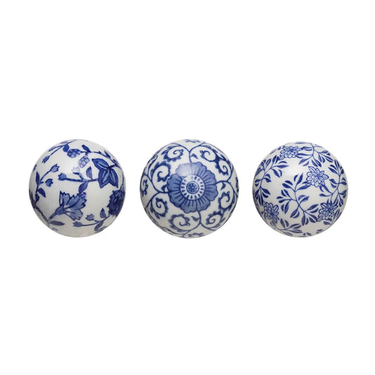 Blue Ceramic Orb 3"