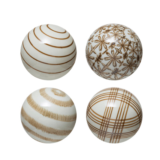 Brown Ceramic Orb 3"