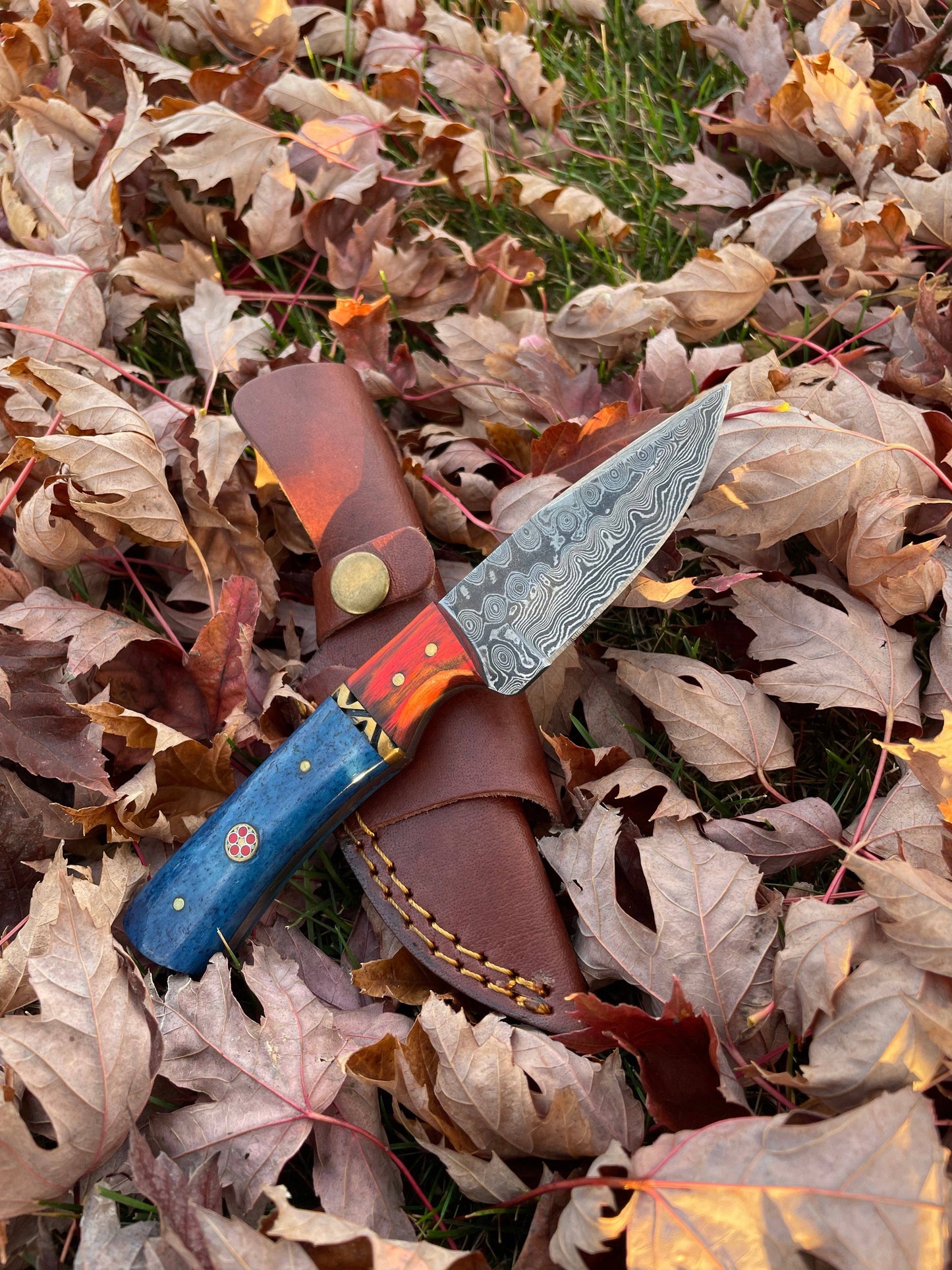 Aurora Blade Damascus Hunting Knife