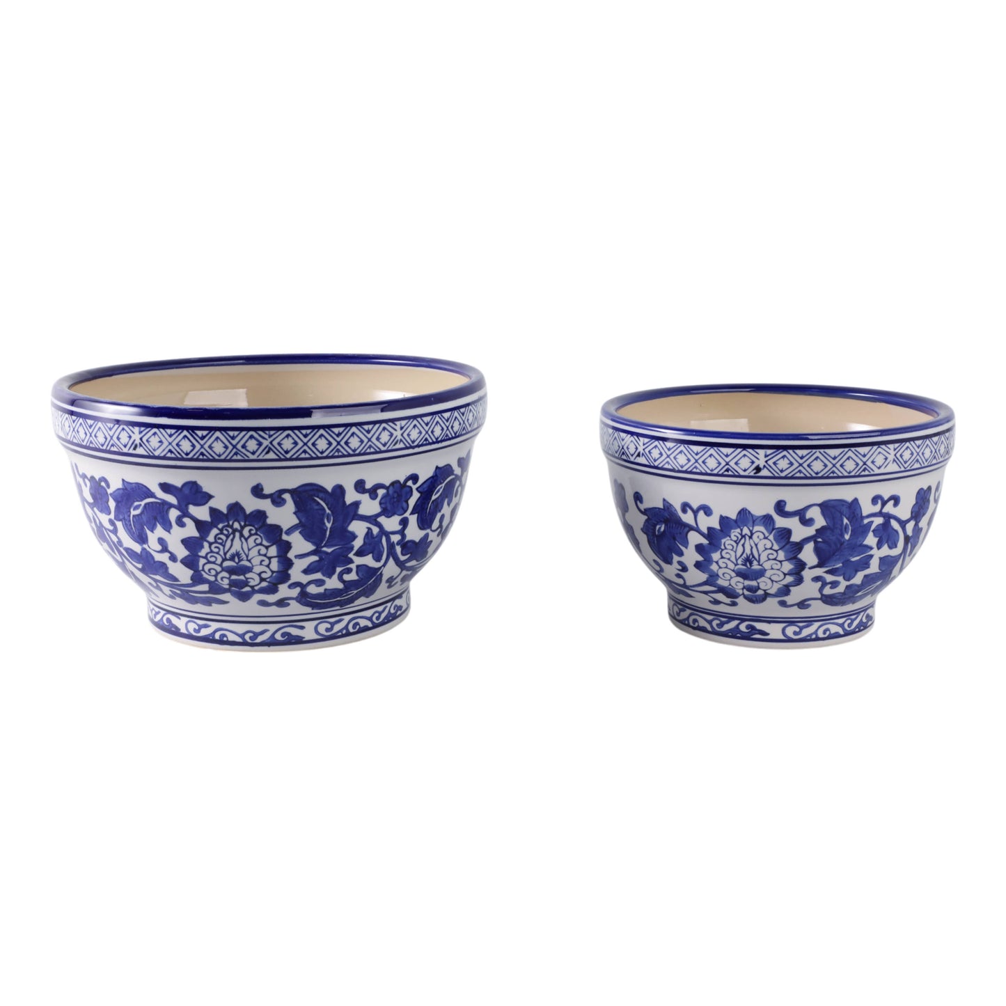 Ceramic Chinoiserie Planters- 2 Sizes